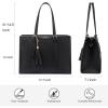 imageLOVEVOOK 156inch Canvas Laptop Tote with Clutch for Women  Lightweight Large Capacity for Work Travel SchoolBlack  Leather