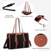 imageLOVEVOOK 156inch Canvas Laptop Tote with Clutch for Women  Lightweight Large Capacity for Work Travel SchoolBlackbrown
