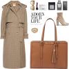 imageLOVEVOOK 156inch Canvas Laptop Tote with Clutch for Women  Lightweight Large Capacity for Work Travel SchoolBrown  Leather