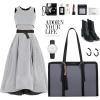 imageLOVEVOOK 156inch Canvas Laptop Tote with Clutch for Women  Lightweight Large Capacity for Work Travel SchoolIron Blue Greyblack