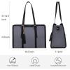 imageLOVEVOOK 156inch Canvas Laptop Tote with Clutch for Women  Lightweight Large Capacity for Work Travel SchoolIron Blue Greyblack