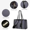 imageLOVEVOOK 156inch Canvas Laptop Tote with Clutch for Women  Lightweight Large Capacity for Work Travel SchoolIron Blue Greyblack