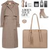 imageLOVEVOOK 156inch Canvas Laptop Tote with Clutch for Women  Lightweight Large Capacity for Work Travel SchoolLight Brown