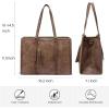 imageLOVEVOOK 156inch Canvas Laptop Tote with Clutch for Women  Lightweight Large Capacity for Work Travel SchoolLight Maroon Embossed