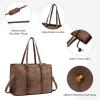 imageLOVEVOOK 156inch Canvas Laptop Tote with Clutch for Women  Lightweight Large Capacity for Work Travel SchoolLight Maroon Embossed