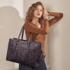 imageLOVEVOOK 156inch Canvas Laptop Tote with Clutch for Women  Lightweight Large Capacity for Work Travel SchoolLight Purple