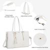 imageLOVEVOOK 156inch Canvas Laptop Tote with Clutch for Women  Lightweight Large Capacity for Work Travel SchoolWhite