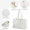 imageLOVEVOOK 156inch Canvas Laptop Tote with Clutch for Women  Lightweight Large Capacity for Work Travel SchoolWhite