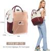 imageLOVEVOOK Laptop Backpack for Women 156 Inch Work Business Backpacks Purse With Large Capacity Waterproof Nurse Bag College Bookbag for School Waterproof Casual Daypack for TravelBeigewine Red