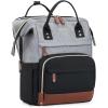 imageLOVEVOOK Laptop Backpack for Women 156 Inch Work Business Backpacks Purse With Large Capacity Waterproof Nurse Bag College Bookbag for School Waterproof Casual Daypack for TravelBlackgreybrown
