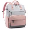 imageLOVEVOOK Laptop Backpack for Women 156 Inch Work Business Backpacks Purse With Large Capacity Waterproof Nurse Bag College Bookbag for School Waterproof Casual Daypack for TravelPinkgrey