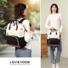 imageLOVEVOOK Laptop Backpack for Women 156 Inch Work Business Backpacks Purse With Large Capacity Waterproof Nurse Bag College Bookbag for School Waterproof Casual Daypack for TravelBeigeblack