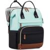 imageLOVEVOOK Laptop Backpack for Women 156 Inch Work Business Backpacks Purse With Large Capacity Waterproof Nurse Bag College Bookbag for School Waterproof Casual Daypack for TravelMint Greenblack