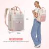 imageLOVEVOOK Laptop Backpack for Women Men 156 Inch Laptop Bag with USB Port Fashion Waterproof Backpacks Teacher Nurse Stylish Travel Bags Vintage Daypacks Bookbag for College School WorkPink  Beige
