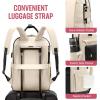 imageLOVEVOOK Laptop Backpack for Women Men 156 Inch Laptop Bag with USB Port Fashion Waterproof Backpacks Teacher Nurse Stylish Travel Bags Vintage Daypacks Bookbag for College School WorkBlack  Beige