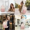 imageLOVEVOOK Laptop Backpack for Women Men 156 Inch Laptop Bag with USB Port Fashion Waterproof Backpacks Teacher Nurse Stylish Travel Bags Vintage Daypacks Bookbag for College School WorkPink  Beige