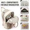 imageLOVEVOOK Laptop Backpack for Women Men 156 Inch Laptop Bag with USB Port Fashion Waterproof Backpacks Teacher Nurse Stylish Travel Bags Vintage Daypacks Bookbag for College School WorkKhaki  Pinkish Beige