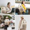 imageLOVEVOOK Laptop Backpack for Women Men 156 Inch Laptop Bag with USB Port Fashion Waterproof Backpacks Teacher Nurse Stylish Travel Bags Vintage Daypacks Bookbag for College School WorkKhaki  Pinkish Beige
