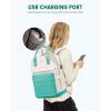 imageLOVEVOOK Laptop Backpack for Women Men 156 Inch Laptop Bag with USB Port Fashion Waterproof Backpacks Teacher Nurse Stylish Travel Bags Vintage Daypacks Bookbag for College School WorkLight Green  Beige