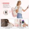 imageLOVEVOOK Laptop Backpack for Women Men 156 Inch Laptop Bag with USB Port Fashion Waterproof Backpacks Teacher Nurse Stylish Travel Bags Vintage Daypacks Bookbag for College School WorkPink  Beige