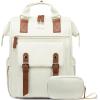 imageLOVEVOOK Laptop Backpack for Women Teacher Bag Work Backpack Purse Laptop Computer Back Pack Business Travel Backpack Nursing College School Bookbag 156 Inch BlackBeigeBrownBeigebrown