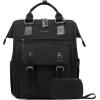imageLOVEVOOK Laptop Backpack for Women Teacher Bag Work Backpack Purse Laptop Computer Back Pack Business Travel Backpack Nursing College School Bookbag 156 Inch BlackBeigeBrown1 Blackblack