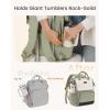 imageLOVEVOOK Laptop Backpack for Women with Giant Tumbler Holder Pocket 156 inch Travel Work Backpack Purse for Nurse Teacher Waterproof School Bag College Bookbag Cute Casual Daypack for GirlsBean Green Beige