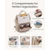 imageLOVEVOOK Laptop Backpack for Women with Giant Tumbler Holder Pocket 156 inch Travel Work Backpack Purse for Nurse Teacher Waterproof School Bag College Bookbag Cute Casual Daypack for GirlsKhaki Beige