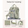 imageLOVEVOOK Laptop Backpack for Women with Giant Tumbler Holder Pocket 156 inch Travel Work Backpack Purse for Nurse Teacher Waterproof School Bag College Bookbag Cute Casual Daypack for GirlsBean Green Beige