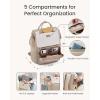 imageLOVEVOOK Laptop Backpack for Women with Giant Tumbler Holder Pocket 156 inch Travel Work Backpack Purse for Nurse Teacher Waterproof School Bag College Bookbag Cute Casual Daypack for GirlsKhaki Beige