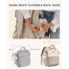 imageLOVEVOOK Laptop Backpack for Women with Giant Tumbler Holder Pocket 156 inch Travel Work Backpack Purse for Nurse Teacher Waterproof School Bag College Bookbag Cute Casual Daypack for GirlsKhaki Beige