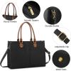 imageLOVEVOOK Laptop Bag for Women 156 inch Laptop Tote Bag Vintage Work Bags for Women Computer Bag Office Briefcase HandbagBlack  Brown