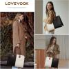 imageLOVEVOOK Laptop Bag for Women 156 inch Laptop Tote Bag Vintage Work Bags for Women Computer Bag Office Briefcase HandbagBlack  White  Brown