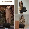 imageLOVEVOOK Laptop Bag for Women 156 inch Laptop Tote Bag Vintage Work Bags for Women Computer Bag Office Briefcase HandbagBlack