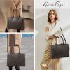 imageLOVEVOOK Laptop Bag for Women 156 inch Laptop Tote Bag Vintage Work Bags for Women Computer Bag Office Briefcase HandbagBlack Coffee