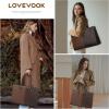 imageLOVEVOOK Laptop Bag for Women 156 inch Laptop Tote Bag Vintage Work Bags for Women Computer Bag Office Briefcase HandbagBrown  Coffee