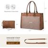 imageLOVEVOOK Laptop Bag for Women 156 inch Laptop Tote Bag Vintage Work Bags for Women Computer Bag Office Briefcase HandbagBrown Embossed