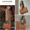 imageLOVEVOOK Laptop Bag for Women 156 inch Laptop Tote Bag Vintage Work Bags for Women Computer Bag Office Briefcase HandbagBrown Embossed