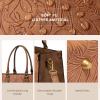 imageLOVEVOOK Laptop Bag for Women 156 inch Laptop Tote Bag Vintage Work Bags for Women Computer Bag Office Briefcase HandbagBrown Embossed