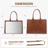 imageLOVEVOOK Laptop Bag for Women 156 inch Laptop Tote Bag Vintage Work Bags for Women Computer Bag Office Briefcase HandbagDark Brown