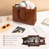 imageLOVEVOOK Laptop Bag for Women 156 inch Laptop Tote Bag Vintage Work Bags for Women Computer Bag Office Briefcase HandbagDark Brown