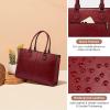 imageLOVEVOOK Laptop Bag for Women 156 inch Laptop Tote Bag Vintage Work Bags for Women Computer Bag Office Briefcase HandbagDark Red