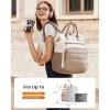 imageLOVEVOOK Puffer Laptop Backpack for Women 156 Inch Work Backpack purse for Nurse Teacher College Back to School Bookbag for Teen Girls Personal Item Travel Bag Computer Daypack for Daily CommuteBeigekhaki