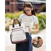 imageLOVEVOOK Puffer Laptop Backpack for Women 156 Inch Work Backpack purse for Nurse Teacher College Back to School Bookbag for Teen Girls Personal Item Travel Bag Computer Daypack for Daily CommuteBlackwhitebrown2