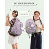 imageLOVEVOOK School Backpack for Teen Girls Waterproof Student Backpack Purse Cute Kid Bookbag with Chest Strap Back to School Backpacks Fit 156 Inch Laptop College Travel Back Pack Casual DaypackPurplegrey