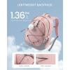 imageLOVEVOOK School Backpack for Teen Girls Waterproof Student Backpack Purse Cute Kid Bookbag with Chest Strap Back to School Backpacks Fit 156 Inch Laptop College Travel Back Pack Casual DaypackPinkgrey