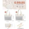 imageLOVEVOOK Tote Bag for Women Large Puffer Tote Bag with Zipper Quilted Light Work BagBeige