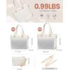 imageLOVEVOOK Tote Bag for Women Large Puffer Tote Bag with Zipper Quilted Light Work BagBlue