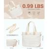 imageLOVEVOOK Tote Bag for Women Large Puffer Tote Bag with Zipper Quilted Light Work BagDark Pink