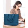 imageLOVEVOOK Tote Bag for Women Large Puffer Tote Bag with Zipper Quilted Light Work BagPeacock Blue
